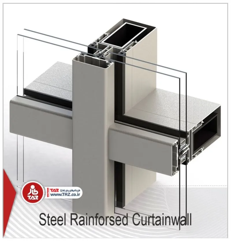 Curtain wall view (reinforced with steel)