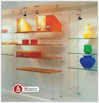 Cable glass shelves